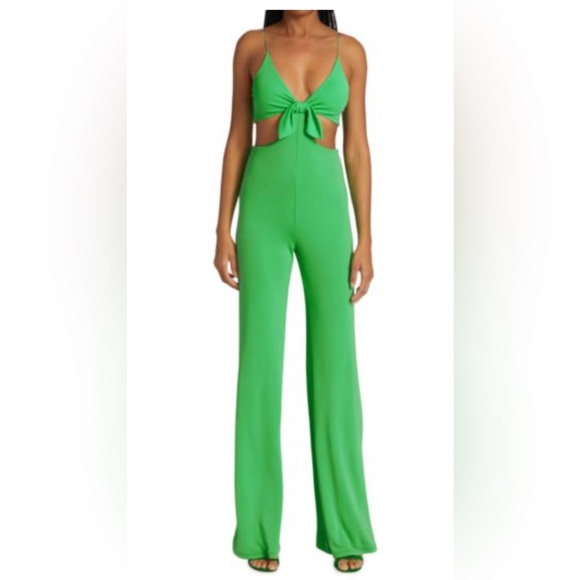 Alice + Olivia Pants - Alice & Olivia green cut out jumpsuit